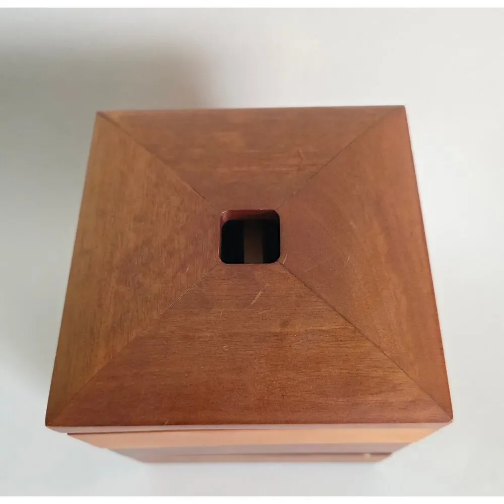 Hold Everything Wooden Valet Jewelry Box Organizer Removable Tray Brown